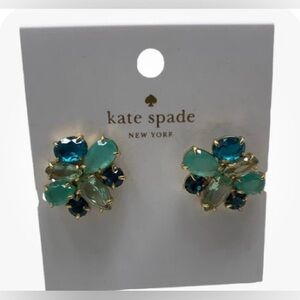 KATE SPADE New York Pierced Teal Greens Stud Earring Gold Toned Hardware